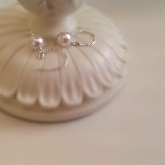 Image of Swarovski pearl earrings 