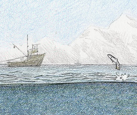 Skiff No 2   8.5" X 11.5"