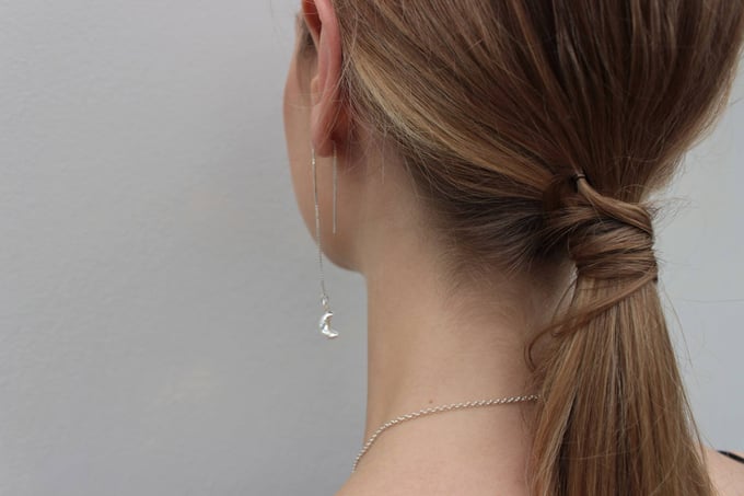 Image of Chain earrings with star and moon 
