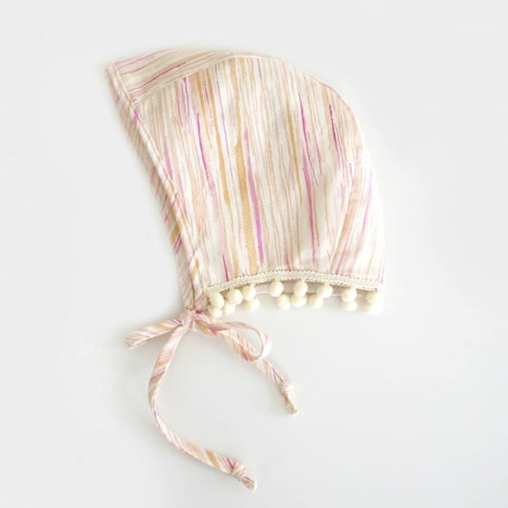 Image of Watercolor Garden Bonnet in Apricot/Mauve