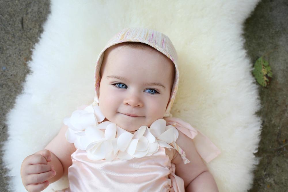 Image of Watercolor Garden Bonnet in Apricot/Mauve