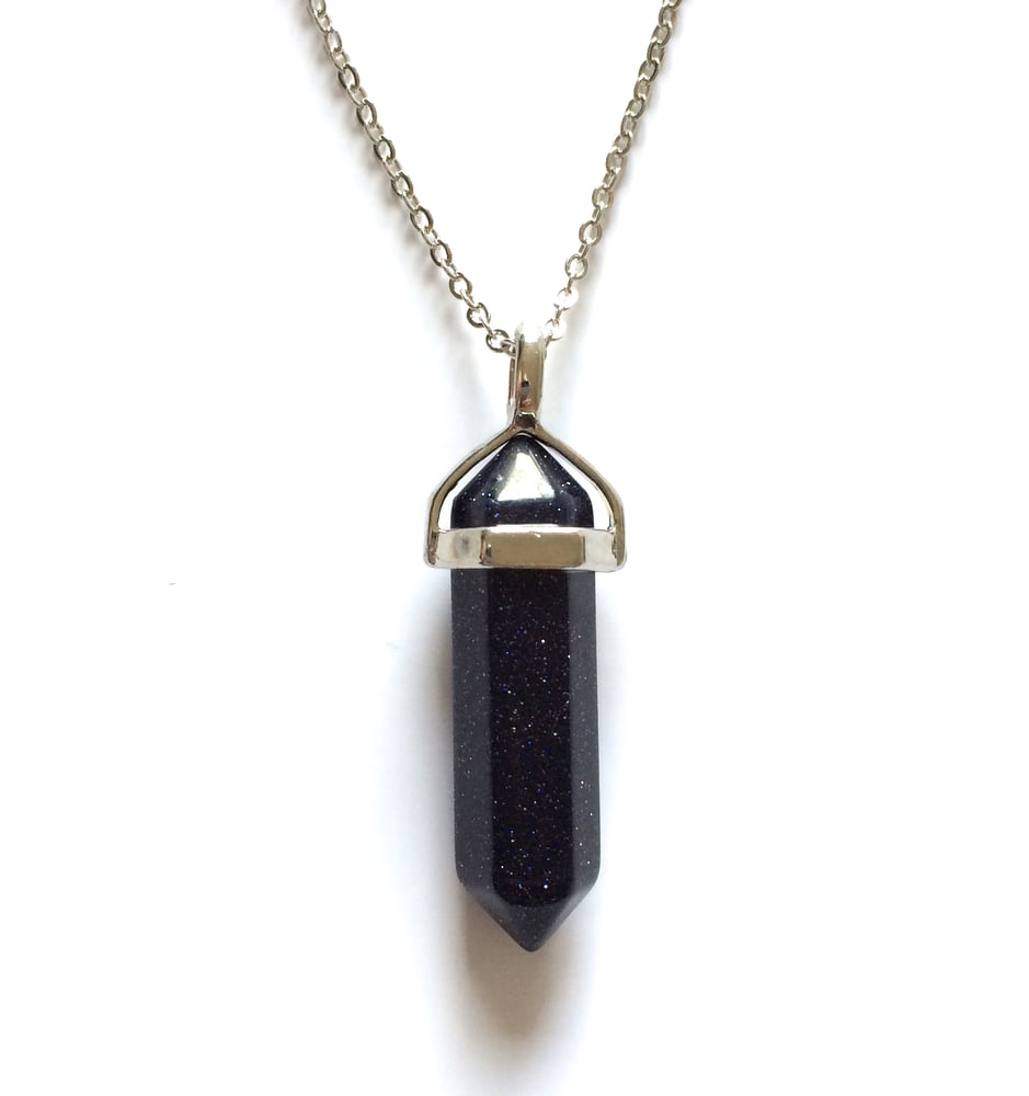 Image of Kool Jewels Black Geometric Stone Pendant