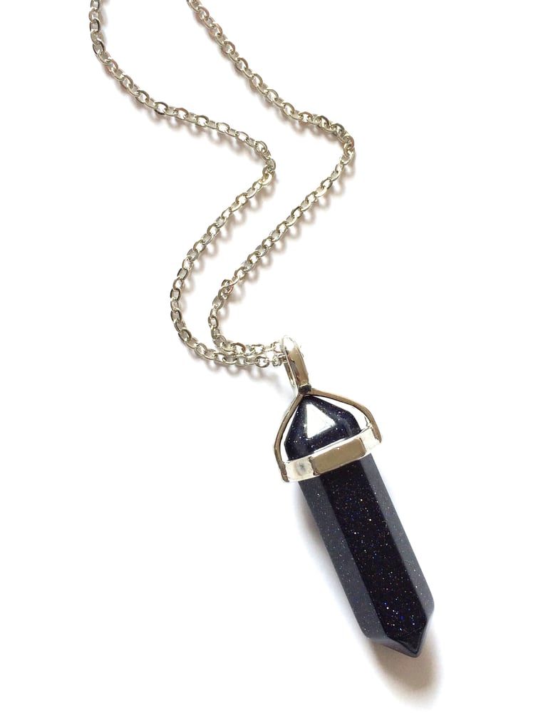 Image of Kool Jewels Black Geometric Stone Pendant