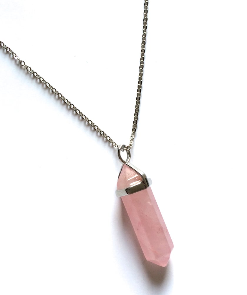 Image of Kool Jewels Pink Geometric Stone Pendant