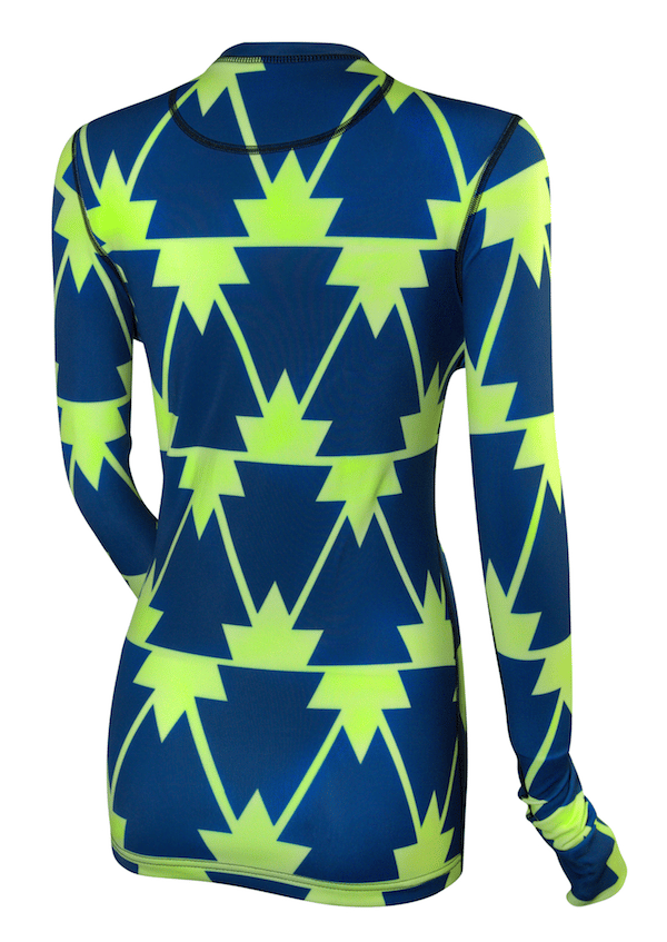 Image of Womens Blue/Neon Trees Thermal Top