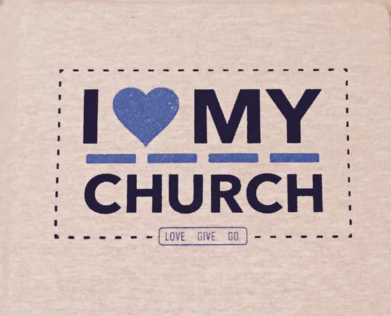 Image of I Love My Church heather grey pull over hoodie (unisex)