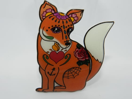 Image of Mr Fox Tattoo Brooch