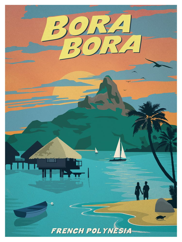 Image of Vintage Bora Bora Poster