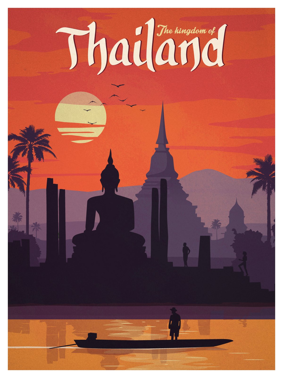 Vintage Travel Poster Thailand 