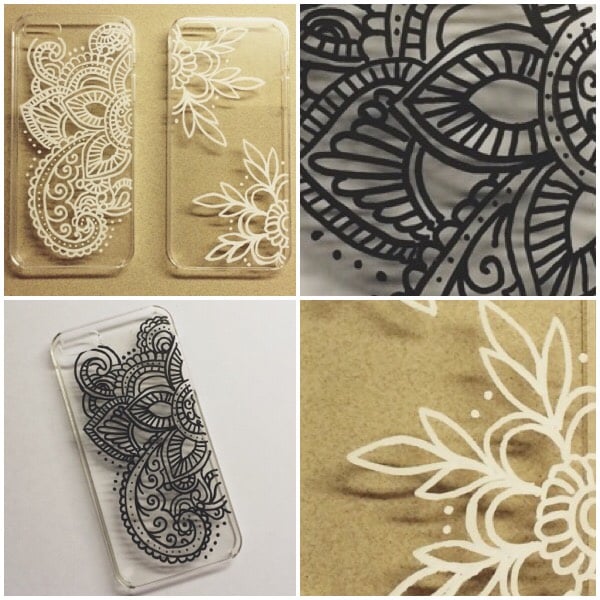 Image of Hand Painted Henna & Flower Phone Case