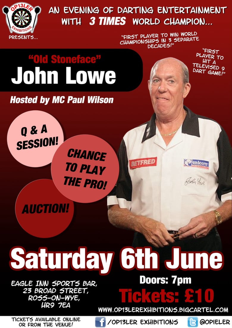Image of An Evening of Darting Entertainment with John Lowe