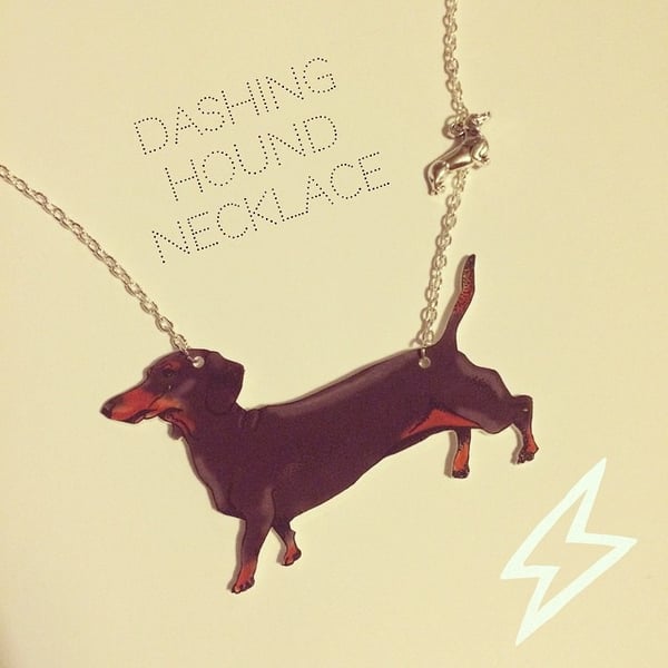 Image of Dashing Hound Daschund Necklace