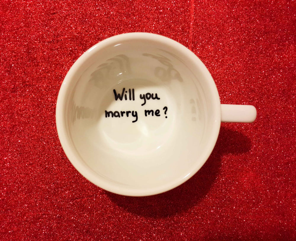 Image of Proposal cup, will you marry me, personalized cup, custom cup, coffee cup, tea cup