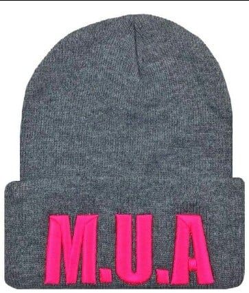 Image of Pretty Pink/Gray Make●Up●Artist Beanie
