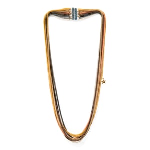 Image of Triple Gourmette 10 rangs carrés d'été ou collier