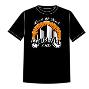 Image of LAND OF FUNK SANTA ANA 1503 BLACK T-SHIRT