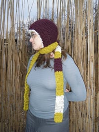 Image 1 of joan of arc bonnet scarf