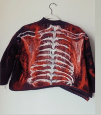 Image 2 of Hand-painted rib cage sweater (chalice of Saint John the Baptist)