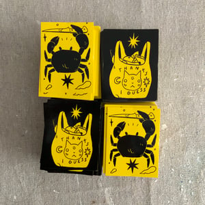Image of Black on Yellow Vinyl Stickers