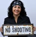 Image of No Shooting Sign - Metal with Reclaimed Wood Frame