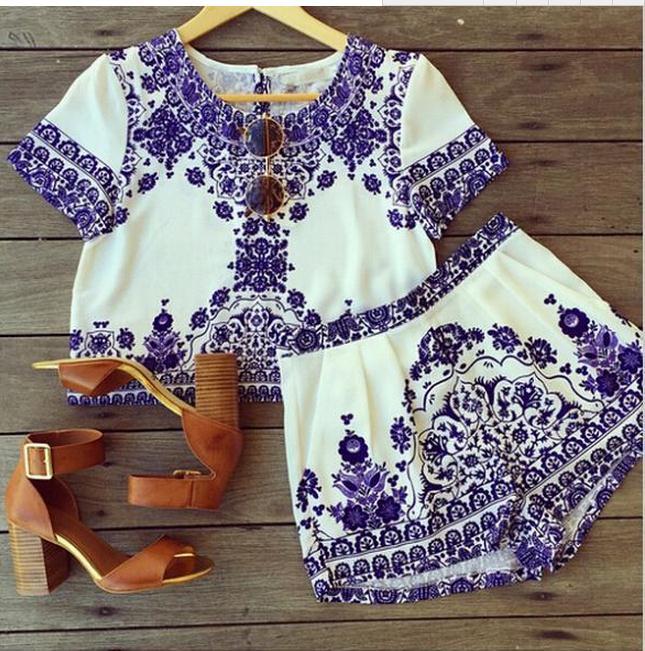 Image of CUTE BLUE TWO PIECE ROMPER