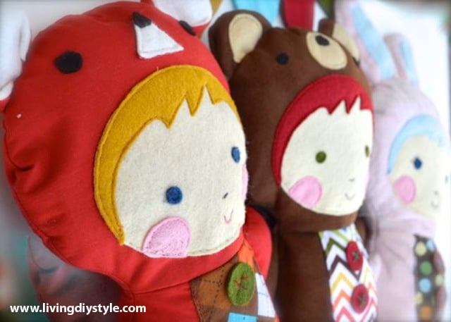 Animal Plushie Doll Sewing Pattern / livingdiystyle Animal Plushie Doll Sewing Pattern / livingdiystyle