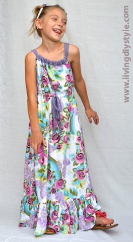 Image of Girl's Maxi Dress Sewing Pattern