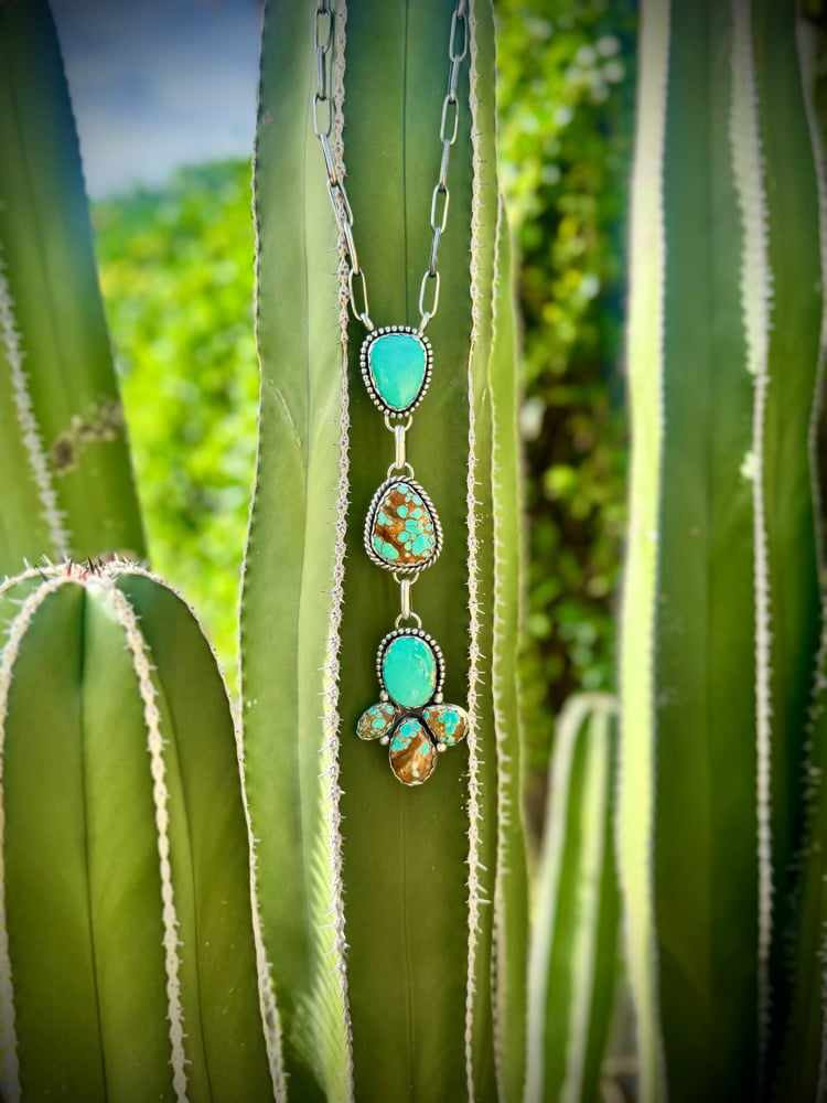 Image of Mine #8 Turquoise Lariat Necklace 🩵🤎