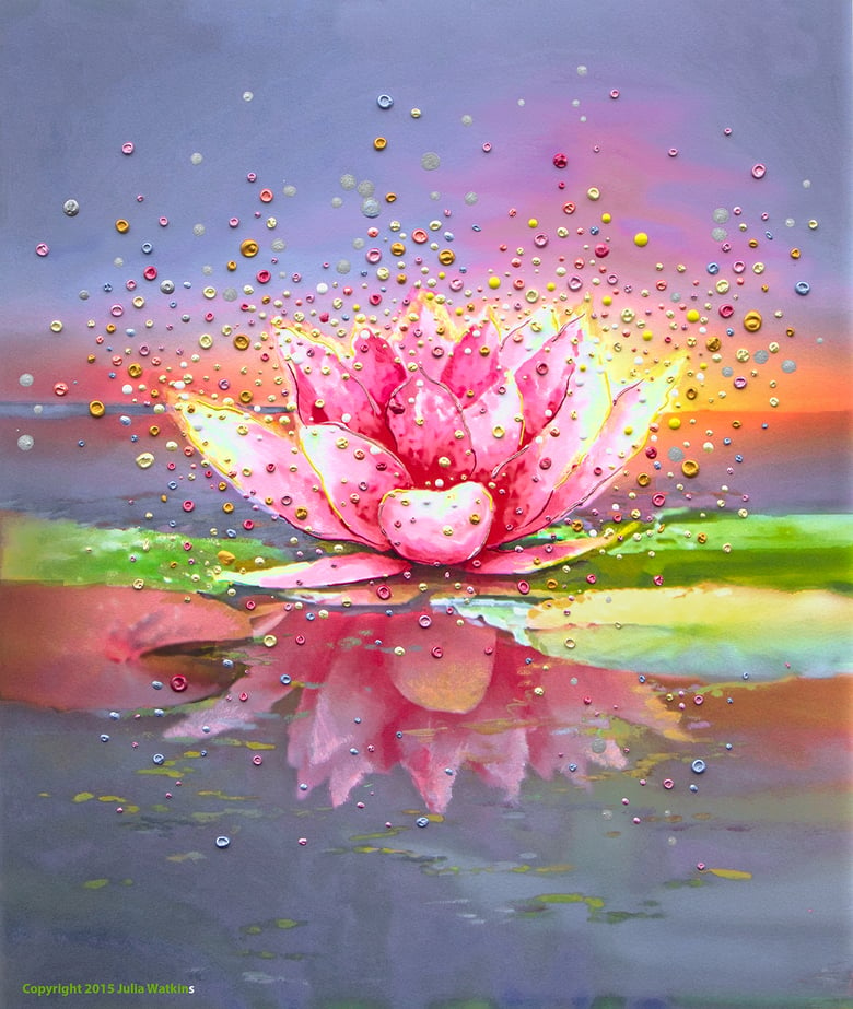 Image of Pink Lotus Energy Painting - Giclee Print