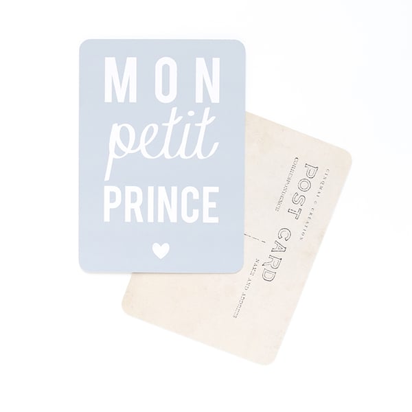 Image of Carte Postale MON PETIT PRINCE / GRIS BLEU