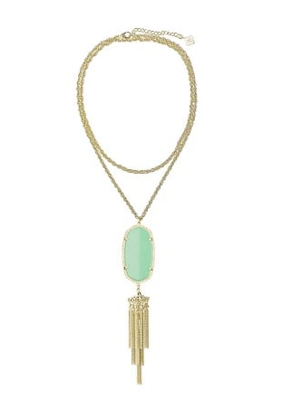 Image of Bohemian Tassel Pendant Necklace :: Mint