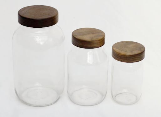 walnut wood lidded jars — Turnco Wood Goods