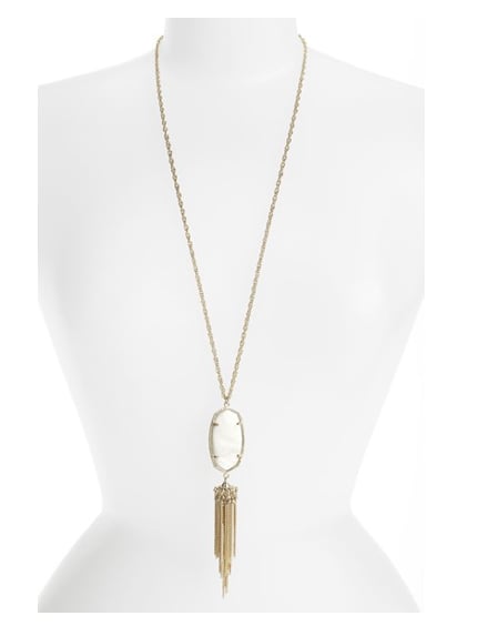 Image of Bohemian Tassel Pendant Necklace :: White Pearl