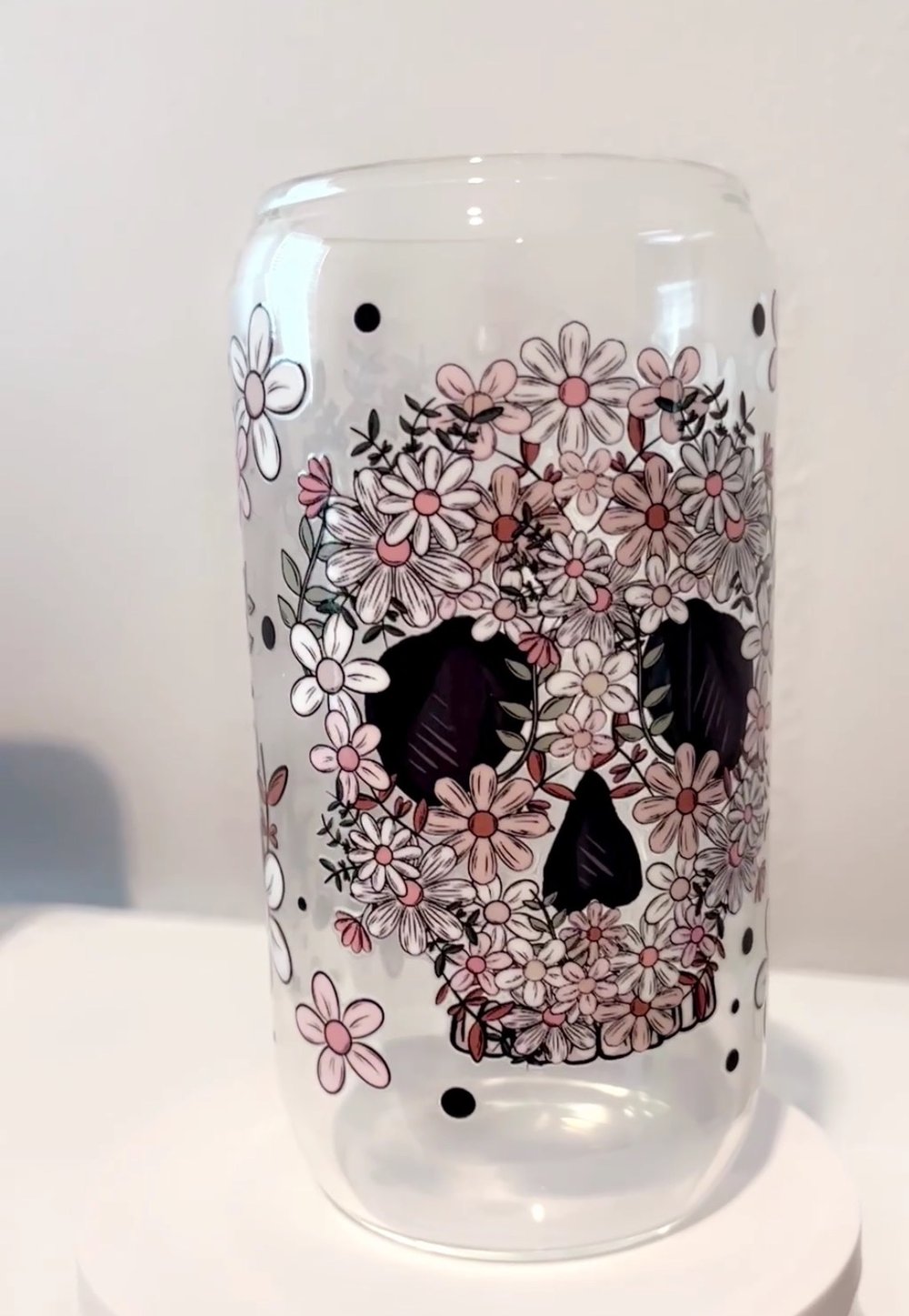 Image of Skull GLASS+LID+GLASS STRAW