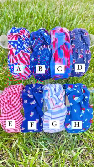 Red, White & Blue Knot Headbands 