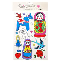 Image 3 of Rosie Wonders Temporary Tattoos Russian Doll (girls) 