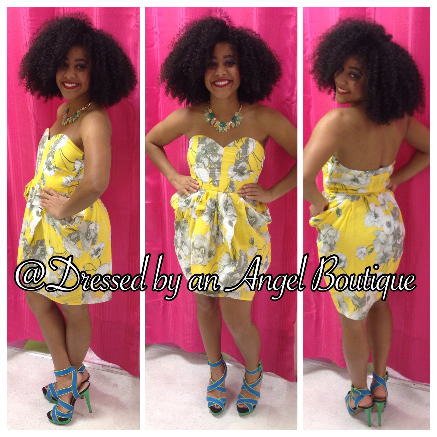 Image of Yellow Poppy Sweetheart Dress