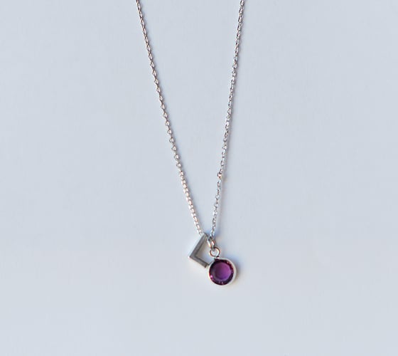 Image of Birthstone Initial Necklace