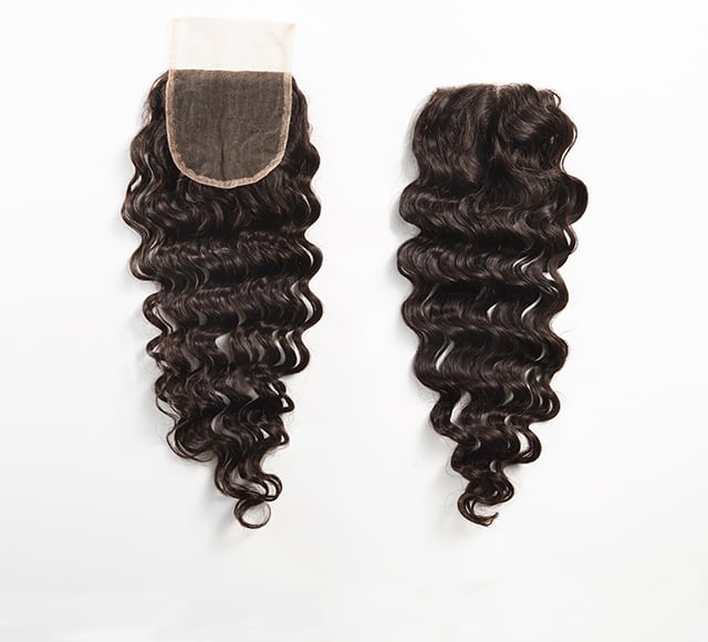 Image of Deep Wave Three-Part Closure with 100% Virgin Hair