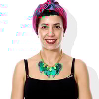 Image 3 of Tropical Leaf Necklace - Gold Pineapples - Pre-order