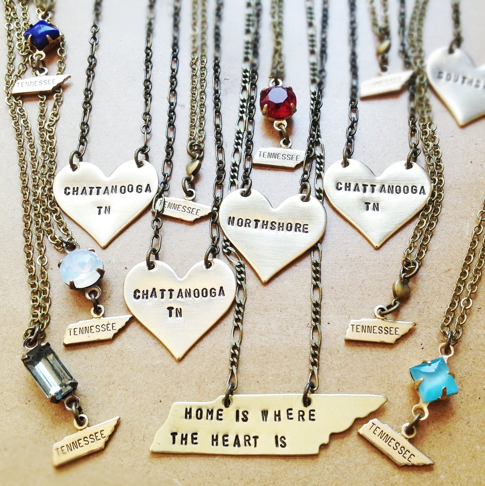 Image of City & State Heart Necklace - Custom