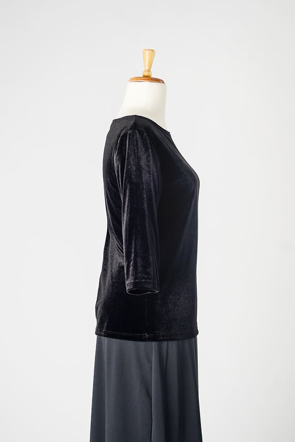 Velvet Boat Neck Top (100) Image 2