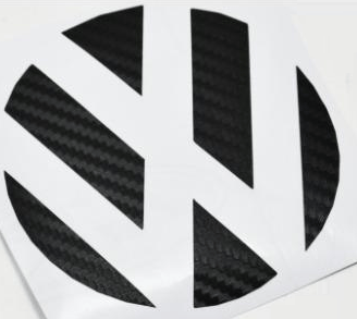 Image of Carbon Fiber Black red or silver Rear Badge Vinyl inserts Fits: MK4 / MK5 / MK6 GOLF