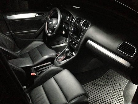 Image of 2pc 6 LED Wafer Footwell set in Crisp White/Red/Blue Fits: Audi Models with the 194 wedge footwells