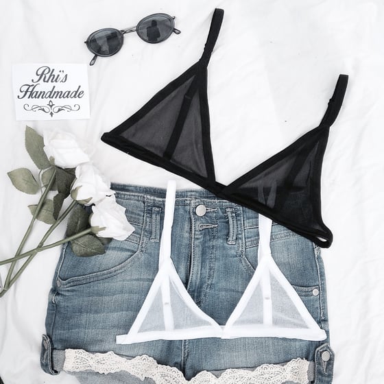 Image of Plain Mesh Triangle Bra