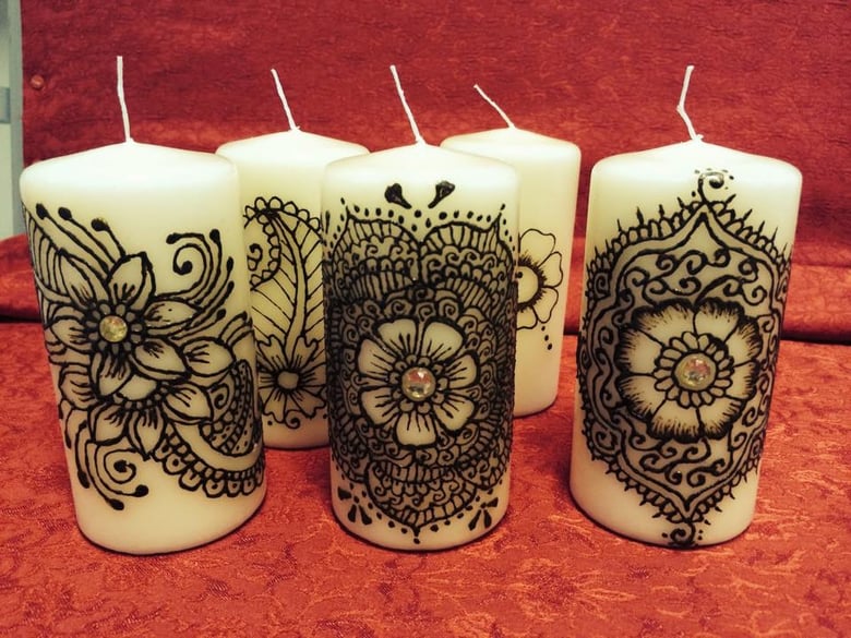 Image of Intricate Design Henna Candle