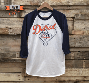 Image of ***NEW***3/4 Sleeve Detroit girls love diamonds