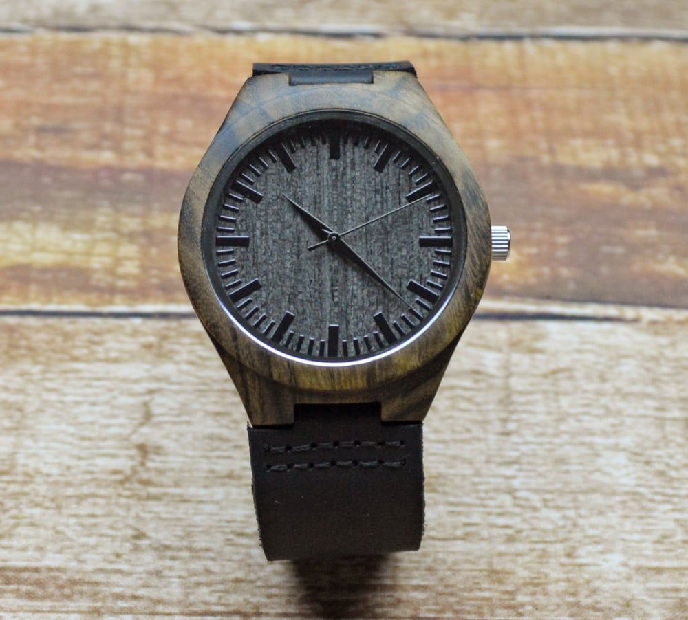 Image of Brooklyn Knight - Wood Watch Engrave Now! Made In N.Y.C