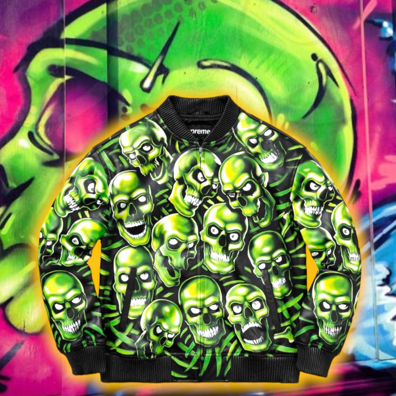 Green skull hoodie on sale supreme