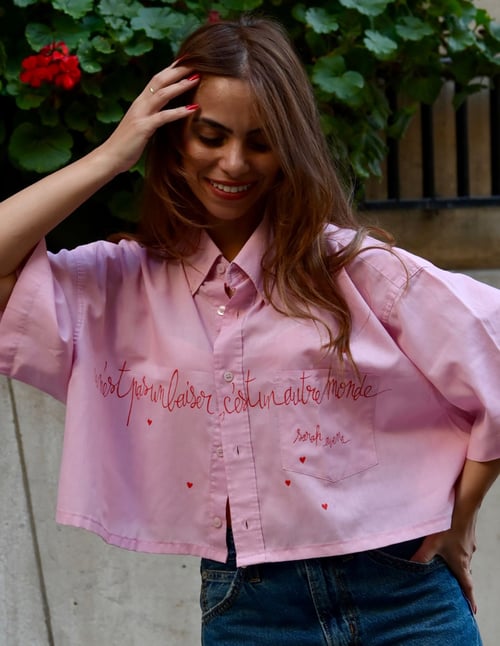 Image of Chemise crop « un autre monde »
